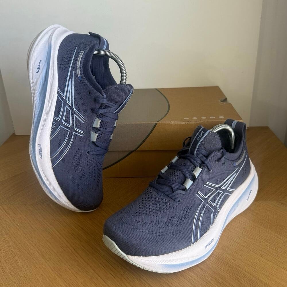 ASICS Gel Nimbus 26 Blue/White Women Running Sneakers- SZ 9